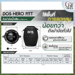ถังบำบัด ถังบำบัดน้ำเสีย DOS รุ่น HERO FIT ดอส ฮีโร่ฟิต ประหยัดพื้นที่ อุปกรณ์ครบชุด ขนาด 600 L 800L 1000L
