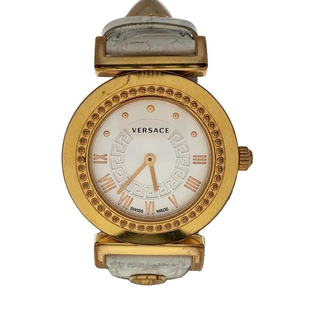 Versace Ace WH wht Q R 5 Wrist Watch leather Women Direct from Japan Secondhand