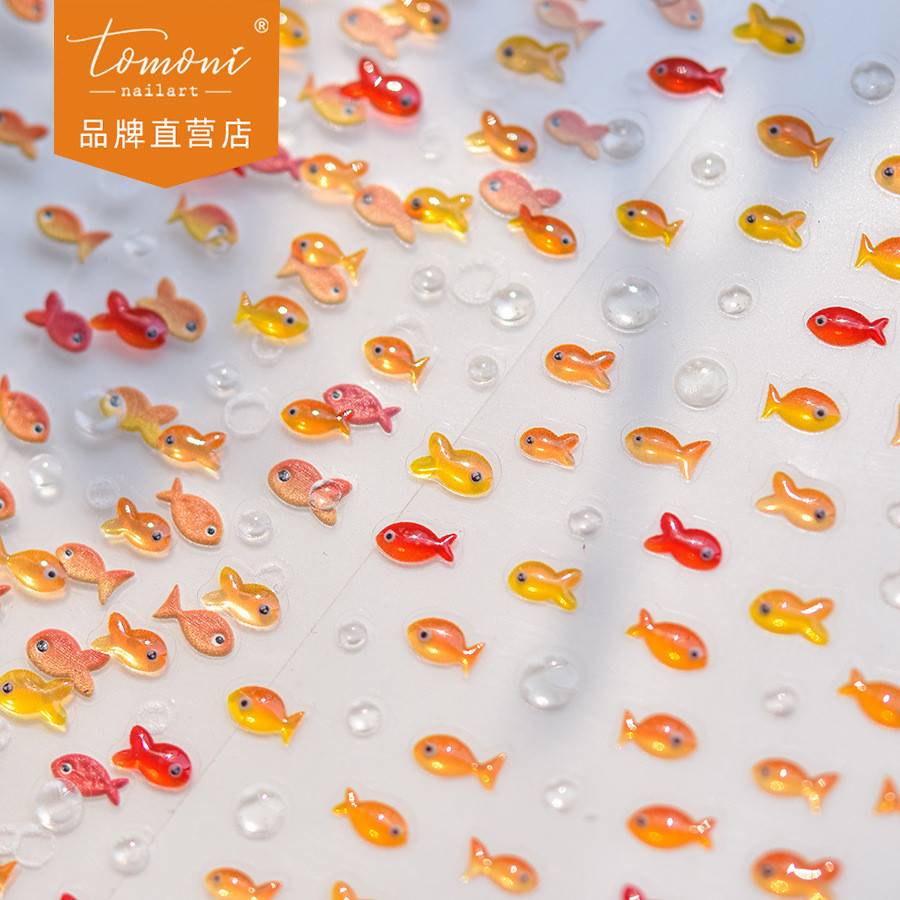 [Meow.Sensei] Tomoni Jelly Nails Stickers ขายดี ins Style Nail Stickers Japanese Small Fish Stickers 4151
