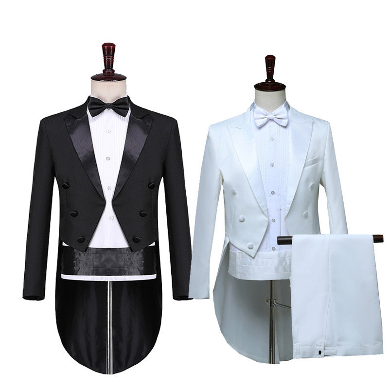 ผู ้ ชายคลาสสิก Tuxedo Tailcoat ชุดผู ้ ชายอย ่ างเป ็ นทางการเวทีงานแต ่ งงานเครื ่ องแต ่ งกาย