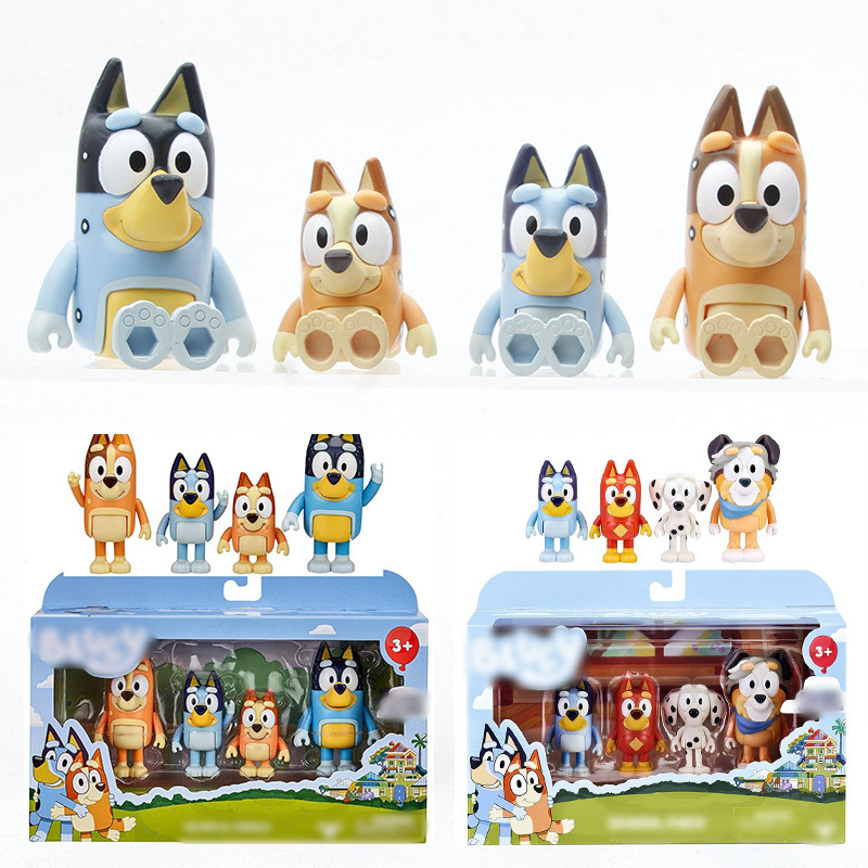 Bluey Family Action Figure Bingo Chilli Joint ตุ ๊ กตาเคลื ่ อนย ้ ายได ้ ของเล ่ นเด ็ ก