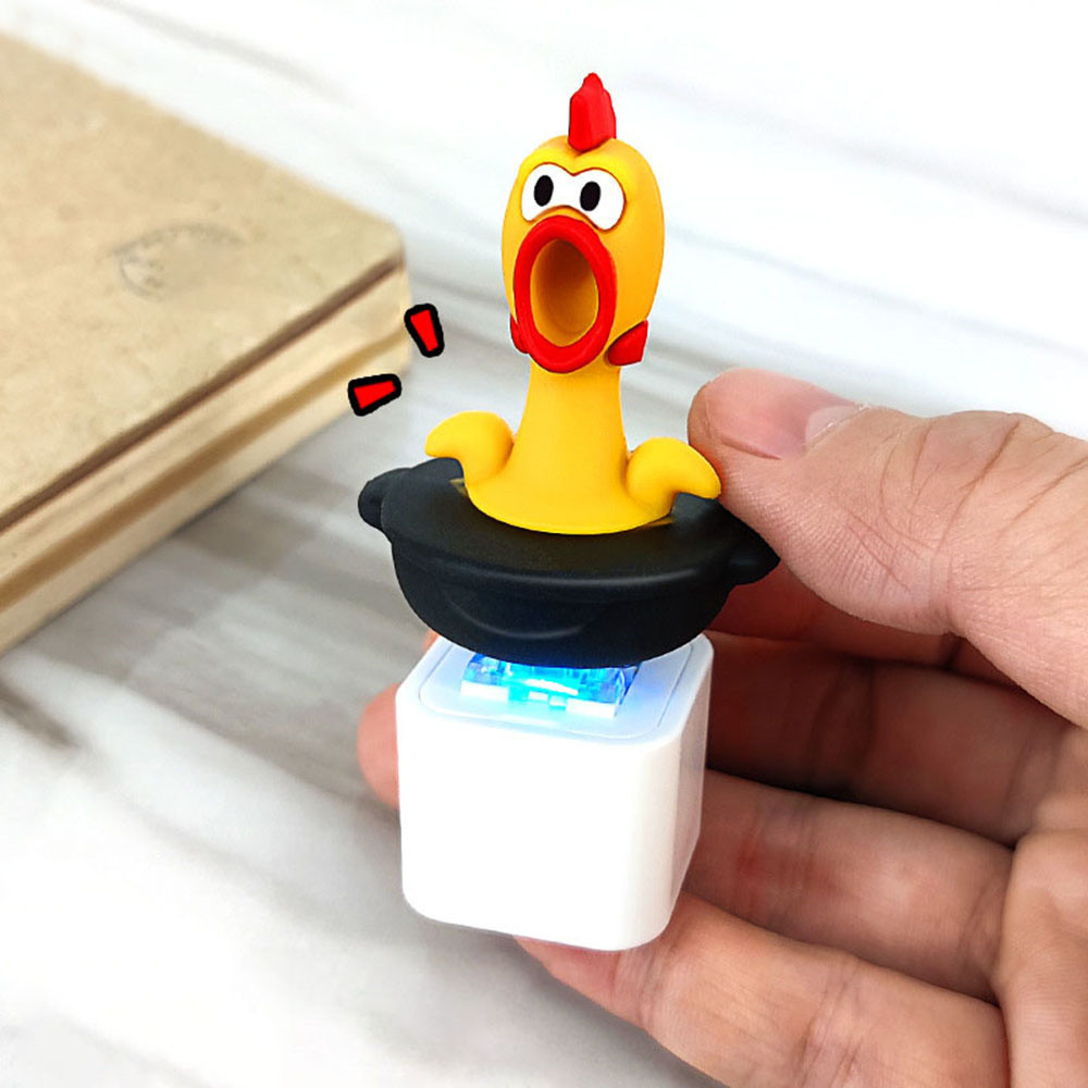 ตกลง ปุ่มกดไก่กรีดร้องตลก พวงกุญแจเสียง ของเล่นบีบอัดที่สร้างสรรค์