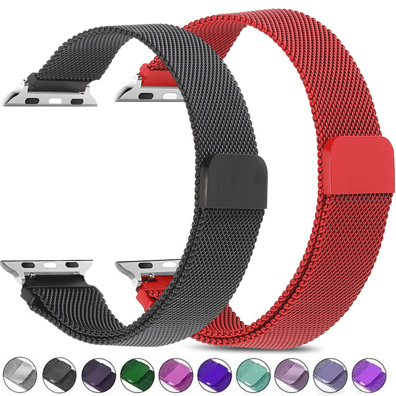 สายคล้องสร้อยข้อมือแบบห่วงโลหะแม่เหล็กสําหรับ แอปเปิล ดู ส10 46 42 พิเศษ 2 49 มม. 45 มม. 41 มม. 44 มม. 40 มม. 42 มม. 38 มม. iดู 9 8 7 6 5 4 กับ 3