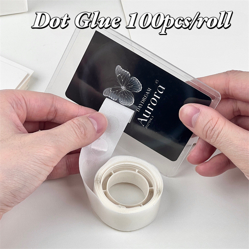 100ชิ้น/ม้วนจุดกาว ไร้ร่องรอย กาวจุดกาวสองหน้าบอลลูนกาว