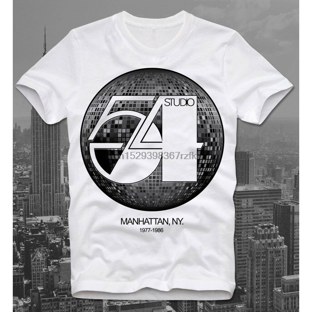 เสื้อยืด Studio 54 Disco Night Club Retro Vintage Paradise Garage CBGB OMFUG สีขาว