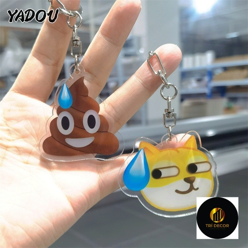 Yadou พวงกุญแจอิโมจิตลก กระเป๋าเป้นักเรียนกันเหงื่อ