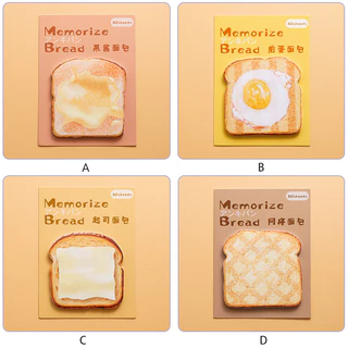 30 แผ่นการ์ตูน Memorize Bread Series Sticky Notes แผ่นบันทึกแบบพกพาสําหรับนักเรียน