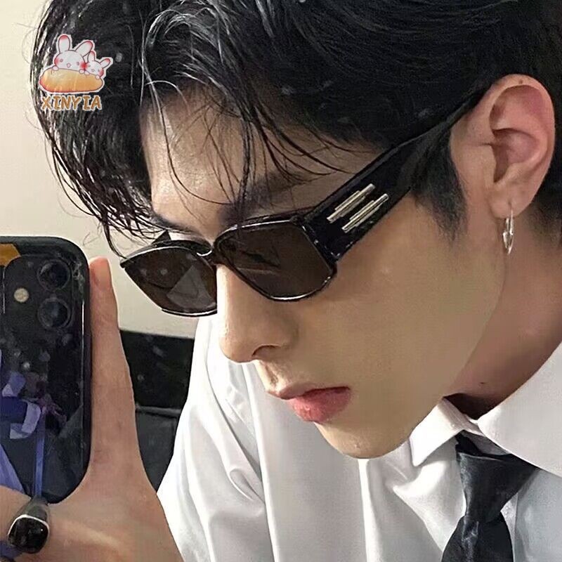 Hip Hop แว่นตากันแดดกรอบสี่เหลี่ยมเล็ก Retro สไตล์ Ins แว่นตากันแดด Unisex แว่นตากันแดดส่วนบุคคลXINYIA