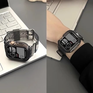 Clear Band + เคสสําหรับ Huawei Watch Fit 5 Fit 4 อุปกรณ์เสริมสายรัดโปร่งใสนุ่มเปลี่ยนสายนาฬิกาสําหรับ Huawei Watch fit3 Band