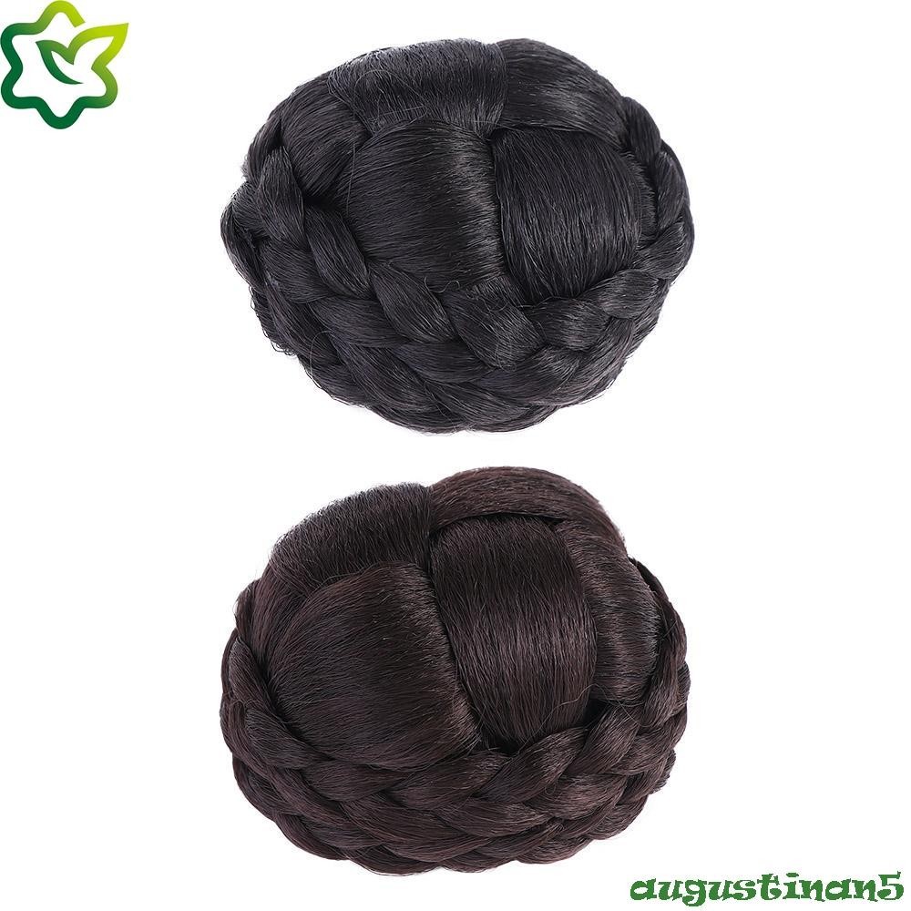 Augustinan ถักผม Bun งานแต่งงานผู้หญิง Chignon วิกผมผมปลอมต่อผมชิ้นผมห่อ