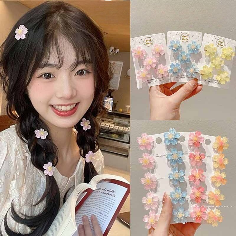 1/5 ชิ้นน่ารัก Mini Peach Blossom กิ๊บติดผม Hairpin อุปกรณ์เสริมสําหรับสาวหวาน