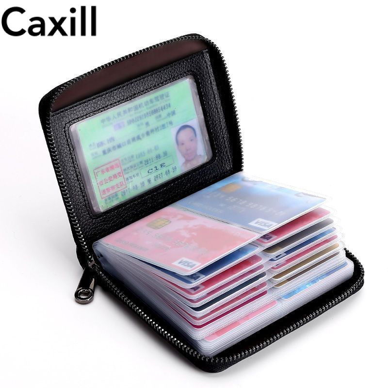 กระเป๋าใส่บัตร RFID ป้องกันแม่เหล็ก 40 ช่องใส่การ์ด รหัส ธนาคาร ผู้ถือบัตรซิปหญิงใบขับขี่กรณีบัตร