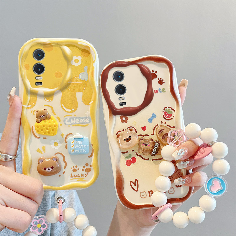 โทรศัพท์กลับสําหรับVivo Y76S Y76 Y74S 5Gแฟชั่นน่ารักการ์ตูนลูกสุนัขสุนัขซิลิโคนนุ่มเคสโทรศัพท์สําหรั