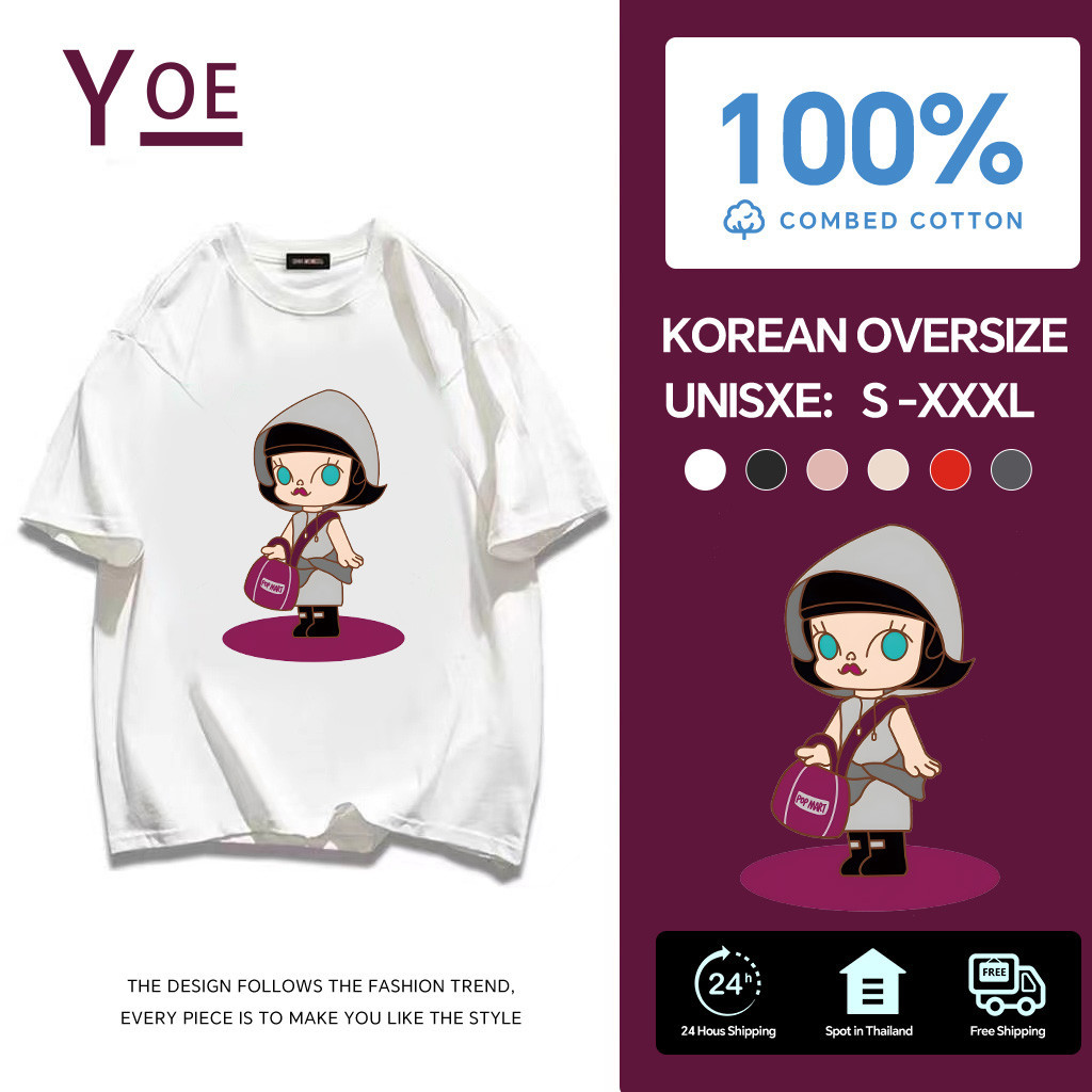 YE(จัดส่งตลอด 24 ชั่วโมง)🔥Printed T-shirt, Molly เสื้อคอกลม เสื้อยืด น่ารัก มินอมอล ผ้า Cotton 100%
