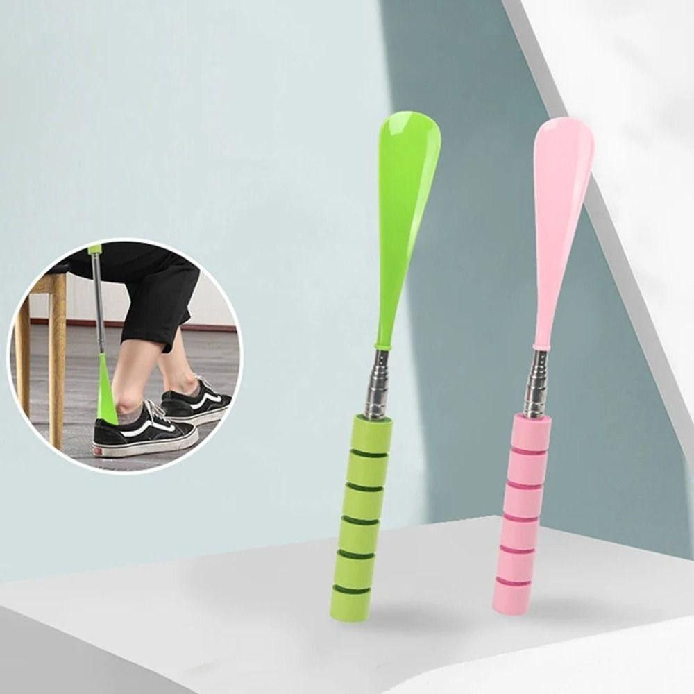 Flashburst แตรรองเท้า, 29 ซม.-70 ซม.สแตนเลสรองเท้า Lifter, ไม่ต้องก้มลงยาว Handle Retractable ทนทานรองเท้าช้อน Lazy Man