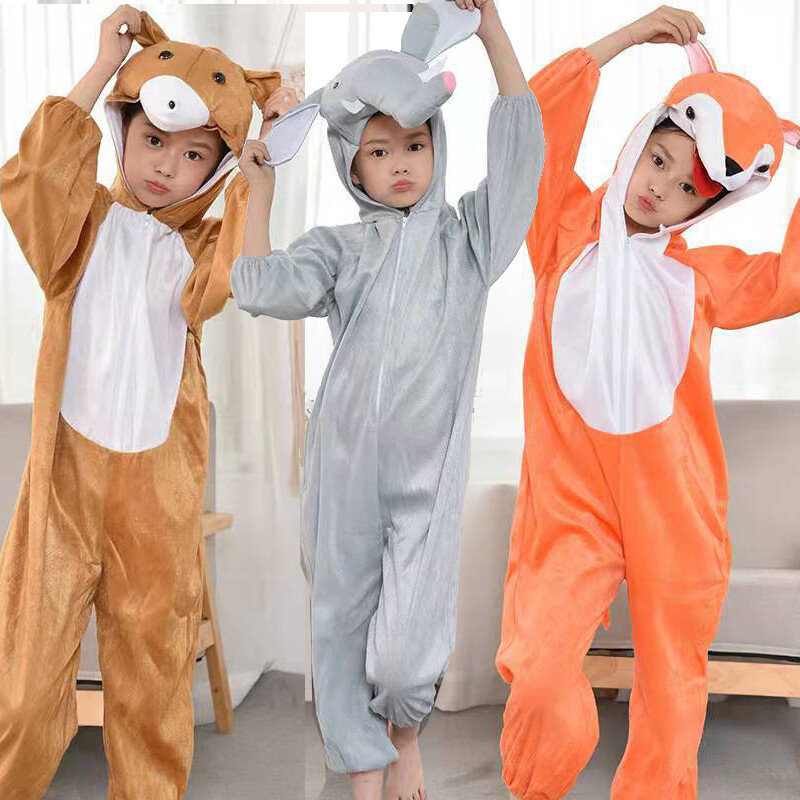 ฮาโลวีนสัตว์คอสเพลย์หมี Python เครื่องแต่งกาย Jumpsuit เด็กโรงเรียนการแสดงบนเวที Xmas Party คอสเพลย์