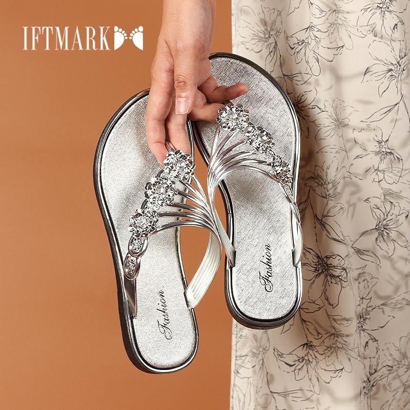 IFTMARK รองเท้าแตะหญิงแบบหนีบ, รองเท้าแตะผู้หญิงแฟชั่น, สวมใส่สบาย ทนทาน ใส่ง่ายเข้ากับทุกชุด[ส่งเร็วพิเศษ]