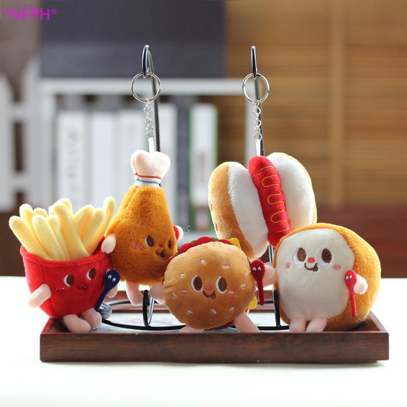 Nfph>hamburg ร้อนสุนัข Fries ขนมปัง Drumsticks จี้ตุ๊กตาพวงกุญแจสร้างสรรค์การ์ตูนกระเป๋าตกแต่งกุญแจรถอุปกรณ์เสริมสําหรับสาวของขวัญใหม่ ราคา ถูกที่สุด ดีลบีเคเค แกลเลอรีภาพที่ 2