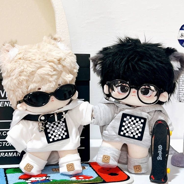 [2369คอลเลกชันคน] พร้อมสต็อกเสื้อผ้าเด็ก10ซม20ซมตุ๊กตาผ้าฝ้ายชายเย็นหล่อสไตล์แว่นกันแดดเสื้อกันหนาวชุดลําลองสวมใส่อินเทรนด
