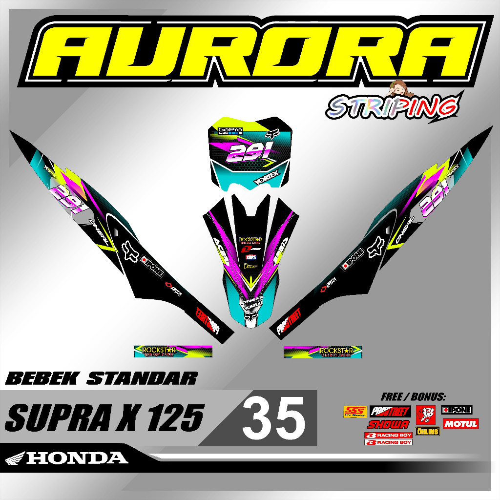 สติ๊กเกอร์ Rbt Supra X 125 Rbt Bebek Modif Supermoto Yz Crf Klx Kx Ktm Rbt ใหม่ล่าสุด