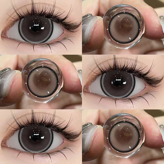 คอนแทคเลนส์สี UYAAI Pearl Series แพ็ค 2 ชิ้น สีน้ำตาลธรรมชาติและสีเทา แบบใช้แล้วทิ้งรายเดือน[0.00~-6.00] 14.5mm