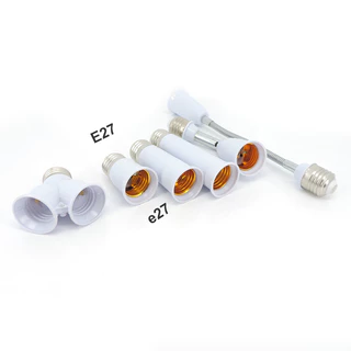 E27-E27 อะแดปเตอร์ 9 ซม.12 ซม.28 ซม.E27 ถึง E27 ซ็อกเก็ตหลอดไฟ LED ฐานสกรู Extension AC power ผู้ถือ Converter ยืดหยุ่น TH23B2
