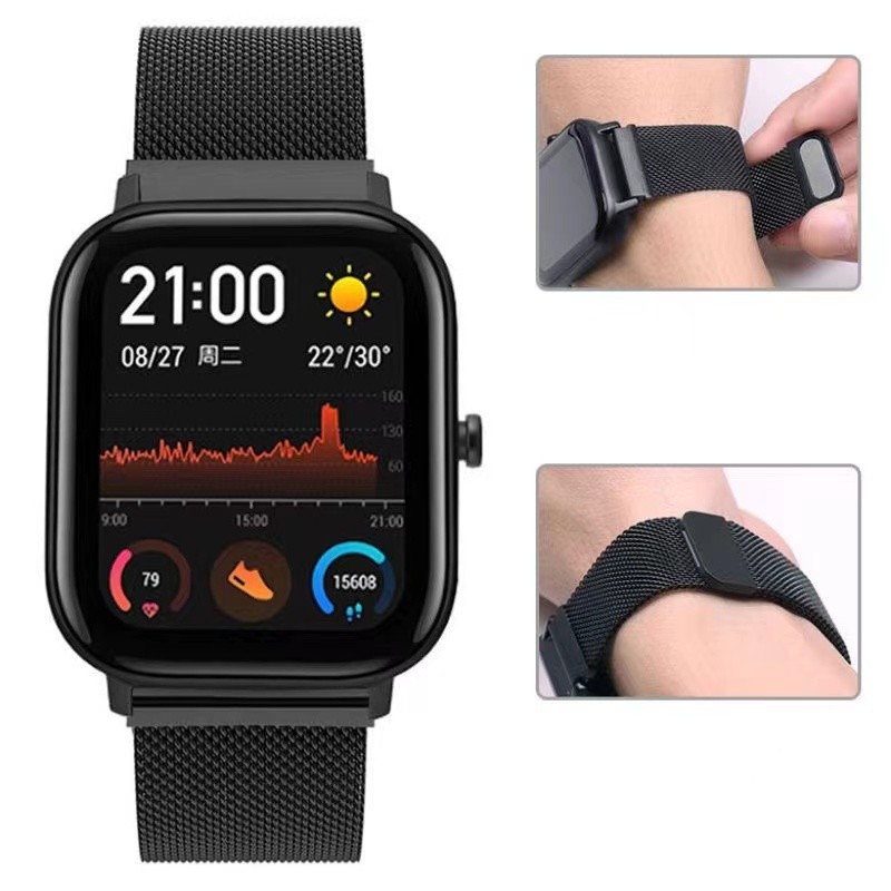 สายนาฬิกาhuawei Gt5/Gt4/GT5pro/Gt2e/Gt3/GT3e/Gt2 watch5pro/watch4proสแตนเลสสายนาฬิกา20mm22mm ราคา ถูกที่สุด โปรบีเคเค แกลเลอรีภาพที่ 5