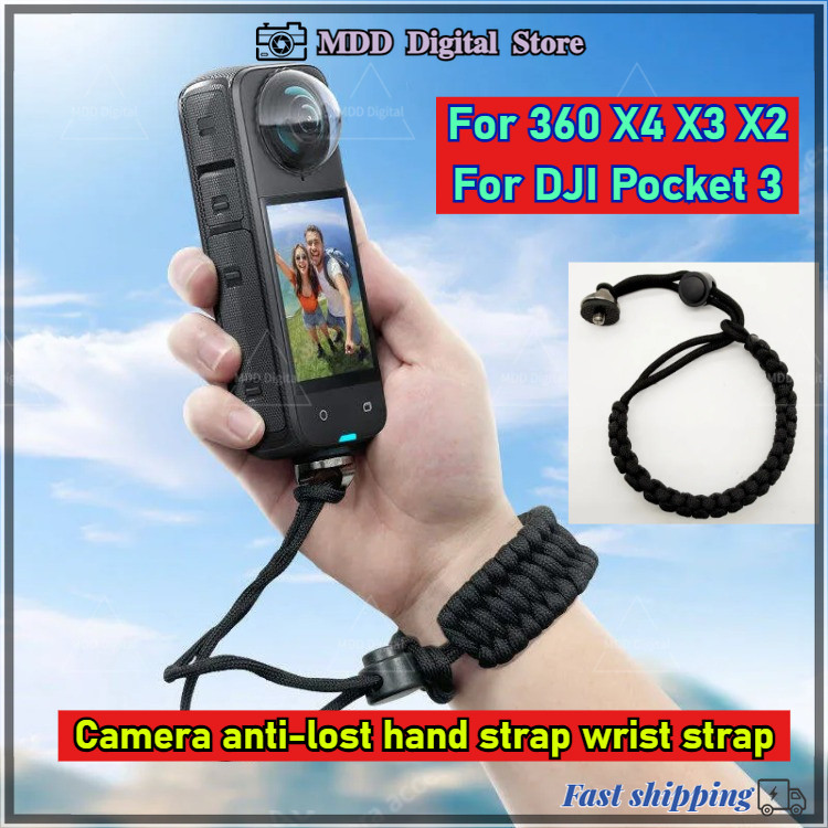 สําหรับ DJI Pocket 3 สายรัดข้อมือกล้องปรับไนลอนสายรัดข้อมือ Lanyard สกรู 1/4 ", สําหรับ Insta360 X4 X3