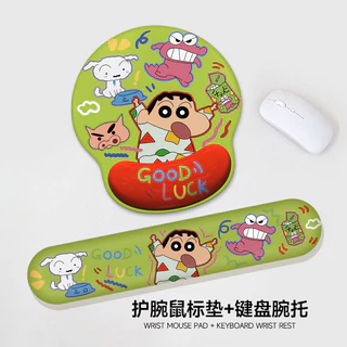 แผ่นรองเมาส์ป้องกันข้อมือ Crayon Shin Chan สำหรับผู้หญิงและผู้ชาย แผ่นรองข้อมือสำหรับคีย์บอร์ดในสำนักงาน