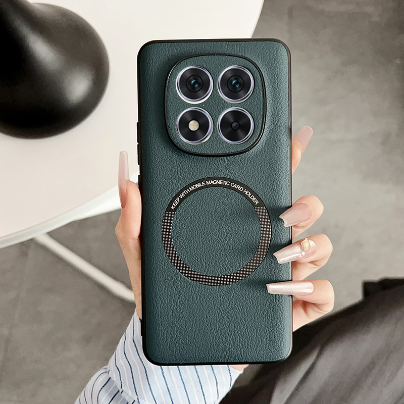 สําหรับ Xiaomi POCO X7, Redmi หมายเหตุ 14 Pro Plus,Note14 Pro กรณี ELVEV หนัง PU + ฝาครอบ TPU รองรับสําหรับรถยนต์ดูด Attraction