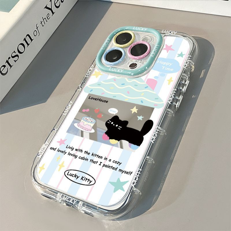 🍰🍰เข้ากันได้กับเคส iPhone16 Pro Max iPhone15ProMax 14 iPhone13 iPhone 11 X XR XS  เคสโทรศัพท์-HLJMNY