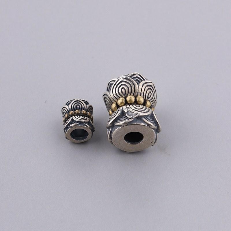 [คลังสินค้าพร้อม] ทําด้วยมือ S925 เงินสเตอร์ลิง Double-Headed Lotus Barrel ลูกปัด Spacer ลูกปัด DIY Wenwan พุทธลูกปัด 108 สร้อยข้อมือ Bodhi Top ลูกปัดอุปกรณ์เสริม ราคา ถูกที่สุด ดีลบีเคเค แกลเลอรีภาพที่ 4