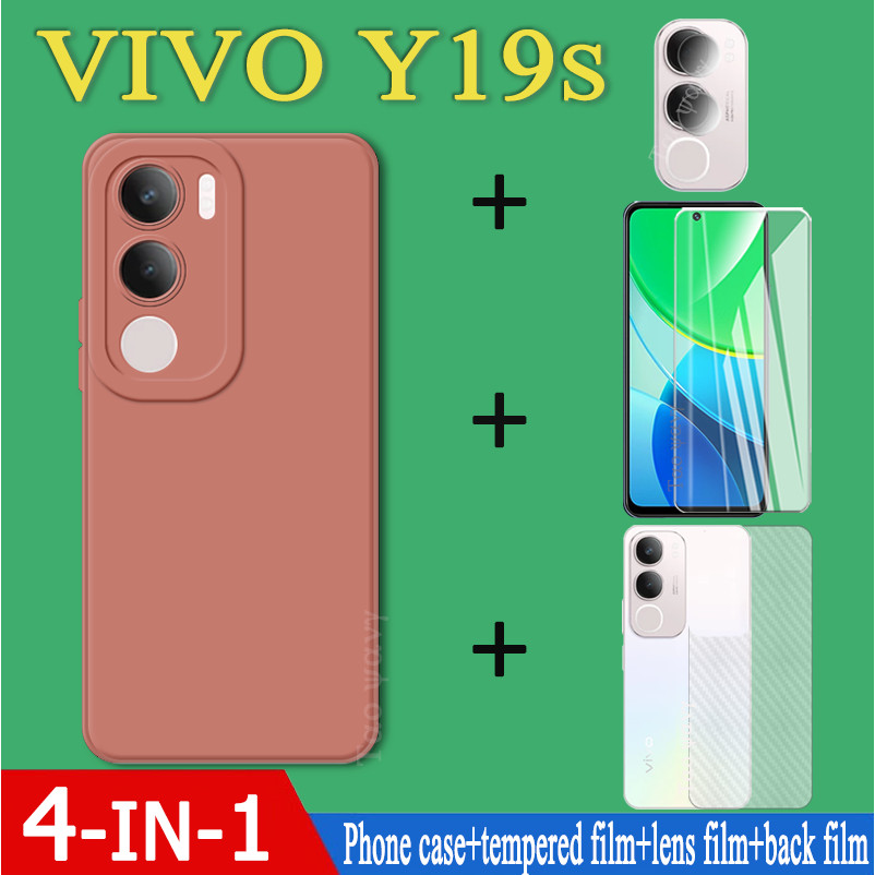 4in1 สําหรับ Vivo Y19S เคสโทรศัพท์ Y28 4G Y29 5G กรณี Y28 กรณี + ฟิล์มนิรภัย + ฟิล์มด้านหลัง + ฟิล์ม