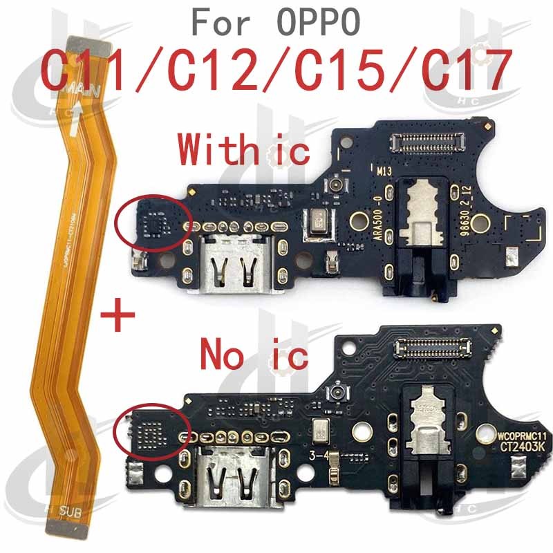 ใหม่สําหรับ OPPO Realme C11 C12 C15 C17 Charger USB Connector Dock ชาร์จพอร์ตแจ็คบอร์ด Flex หลักเมนบอร์ดการเชื่อมต่อ Flex เปลี่ยนชิ้นส่วน