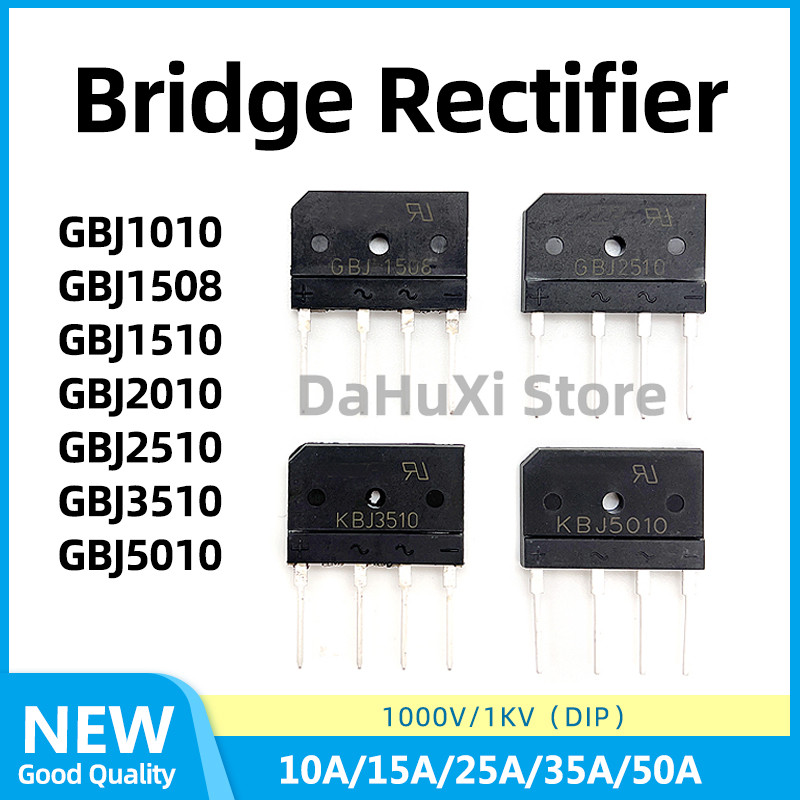 5PCS GBJ5010 GBJ3510 GBJ2510 GBJ2508 GBJ2506 GBJ2010 GBJ2008 GBJ1510 GBJ1508 GBJ1010 สะพาน 1000V 50A