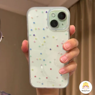 เคสไอโฟน15 11 สำหรับ iPhone 13 11 15 14 12 Pro Max 8Plus 7Plus XR 8 7 14 15 Plus XS X Max SE 2020 ปกอ่อนดาวสดสีสันสดใส