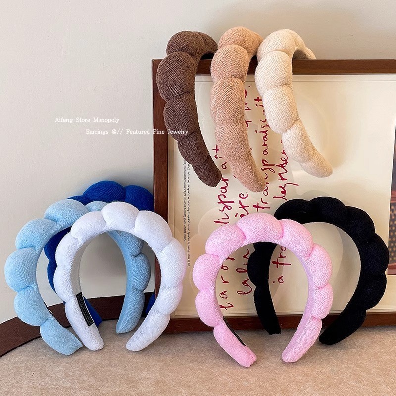 ที่คาดผมฟองน้ําเมฆเรียบง่าย Dopamine สําหรับผู้หญิงเพื่อล้างหน้า Their