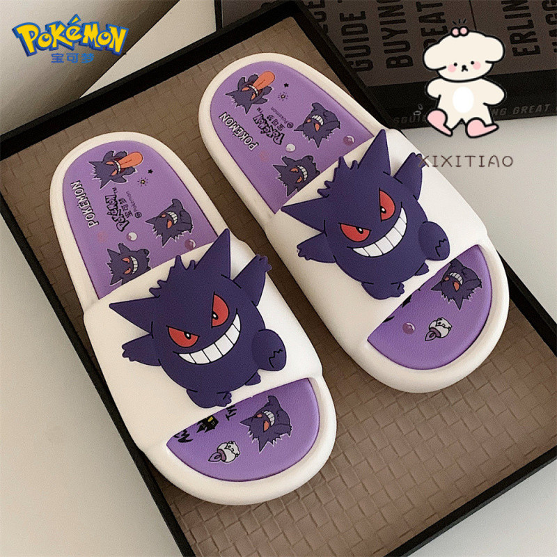 Xitiao รองเท้าแตะกลางแจ้งรองเท้าแตะฤดูร้อนสไตล์ใหม่สาวน่ารักรองเท้าแตะ Pokémon Gengar