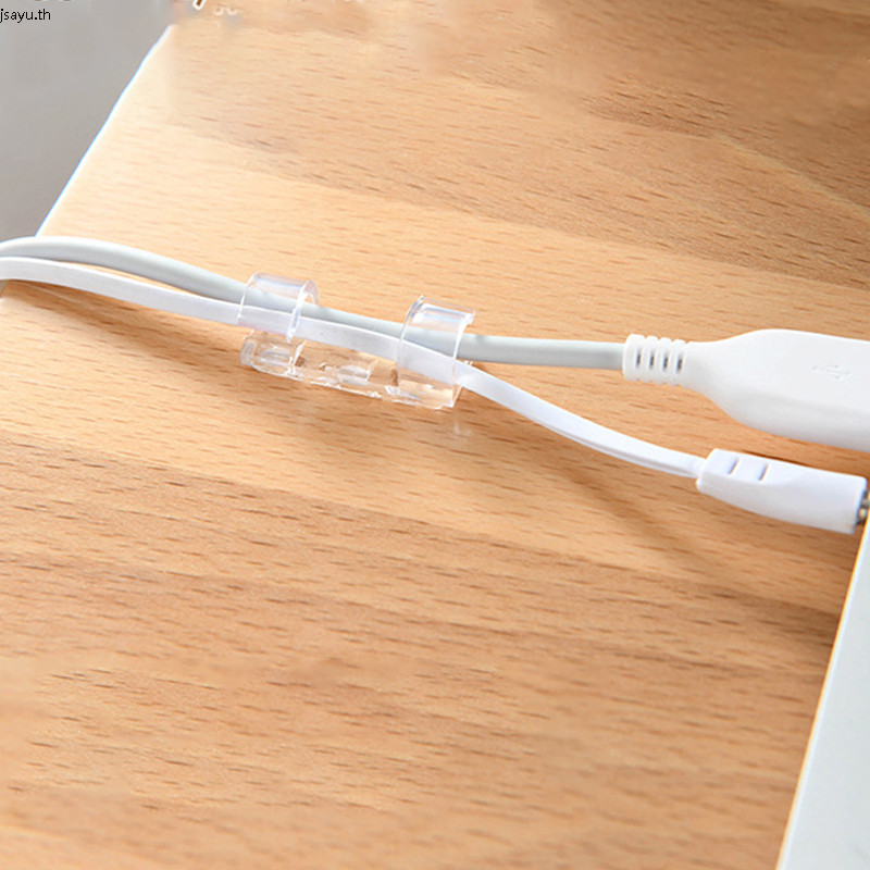 🏠 20ชิ้น ที่ยึดสายไฟ สายเคเบิล คลิป กาวในตัว สําหรับอุปกรณ์ยึดสายไฟที่บ้าน เดสก์ท็อป ออแกไนเซอร์ กระสวยสายข้อมูล - รูปที่ 5