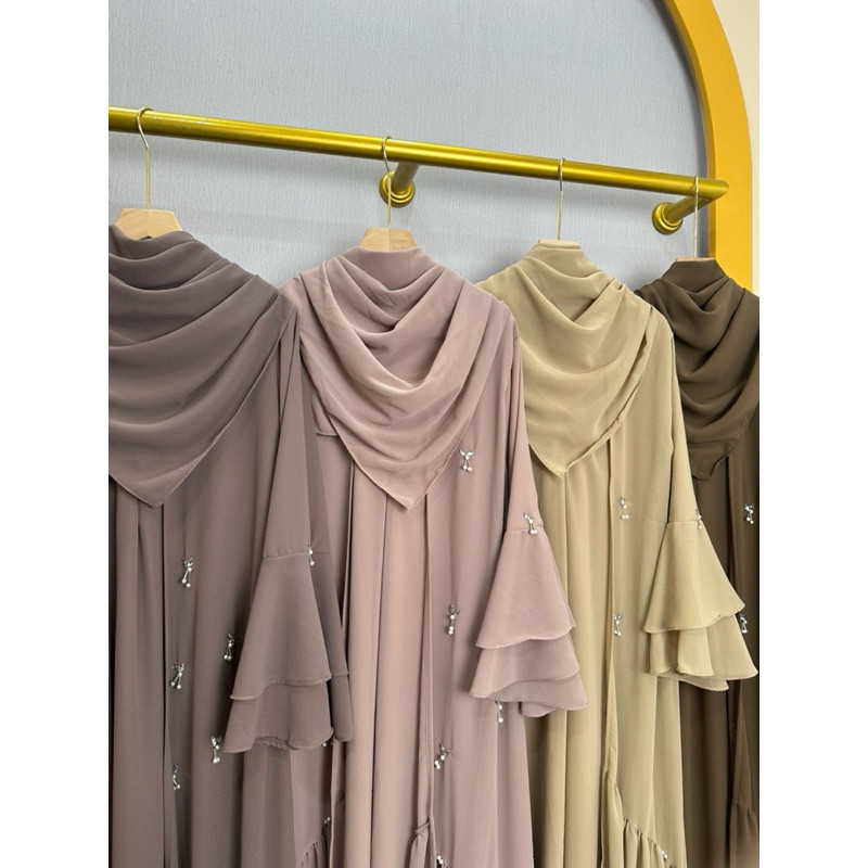 Zaina Abaya ชุดฮิญาบรูปสี่เหลี่ยมผืนผ้าล่าสุดของผู้หญิง Abaya Gamis วัสดุ Ceruty Armany ตุ๊กตาเด็ก Full Puring