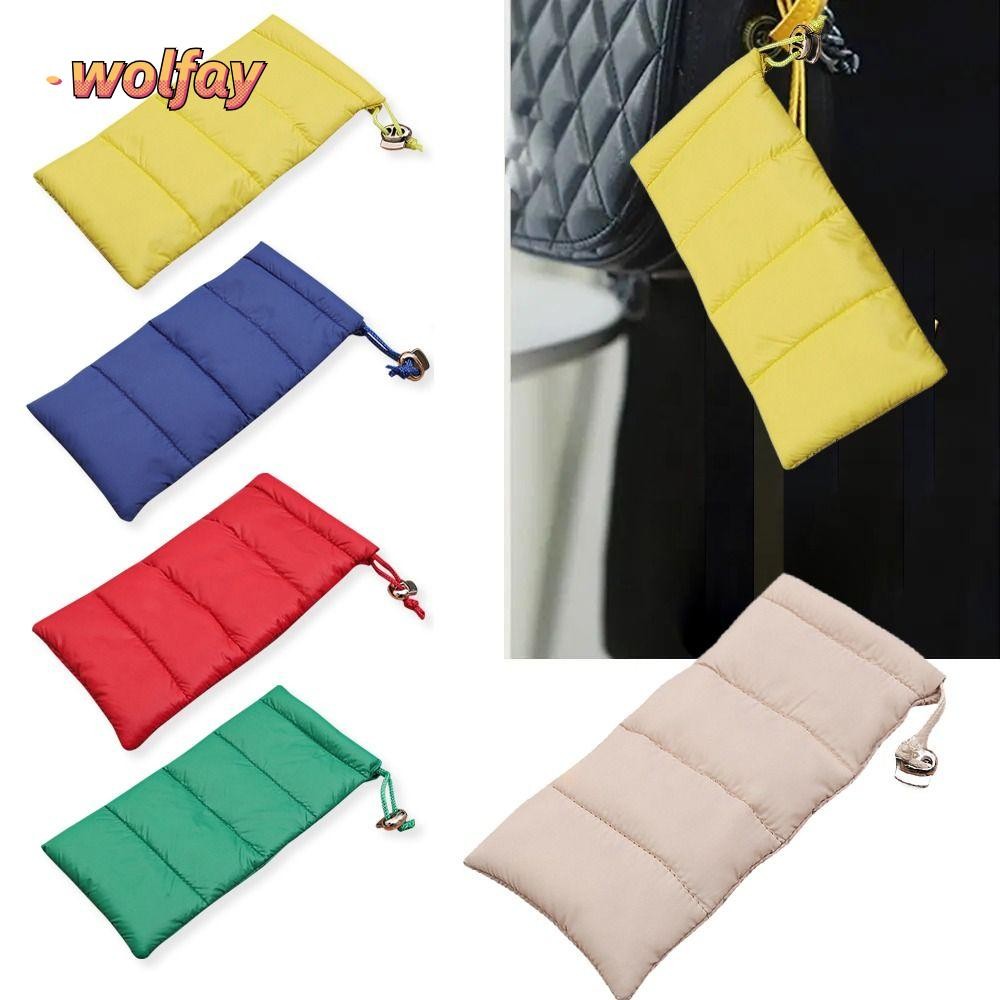 กล่องแว่นตา WOLFAY, Down Cotton Soft Reading Glasses, กระเป๋าใส่แว่นตากล่องเก็บฝาครอบป้องกัน Drawstring Bag สายตาสั้นแว่นตาผู้ชายผู้หญิง