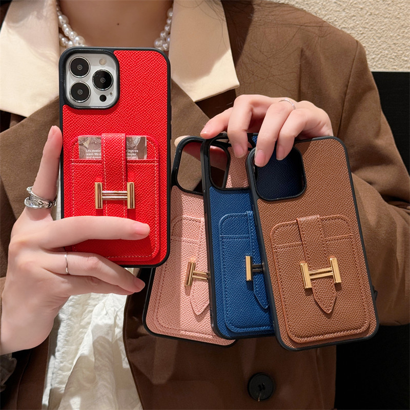 แฟชั่นหนังใส่การ์ดเคสโทรศัพท์สําหรับ IPphone 16 15 Pro Max 14 Plus 13 mini 12 Promax 11 16pro 16plus