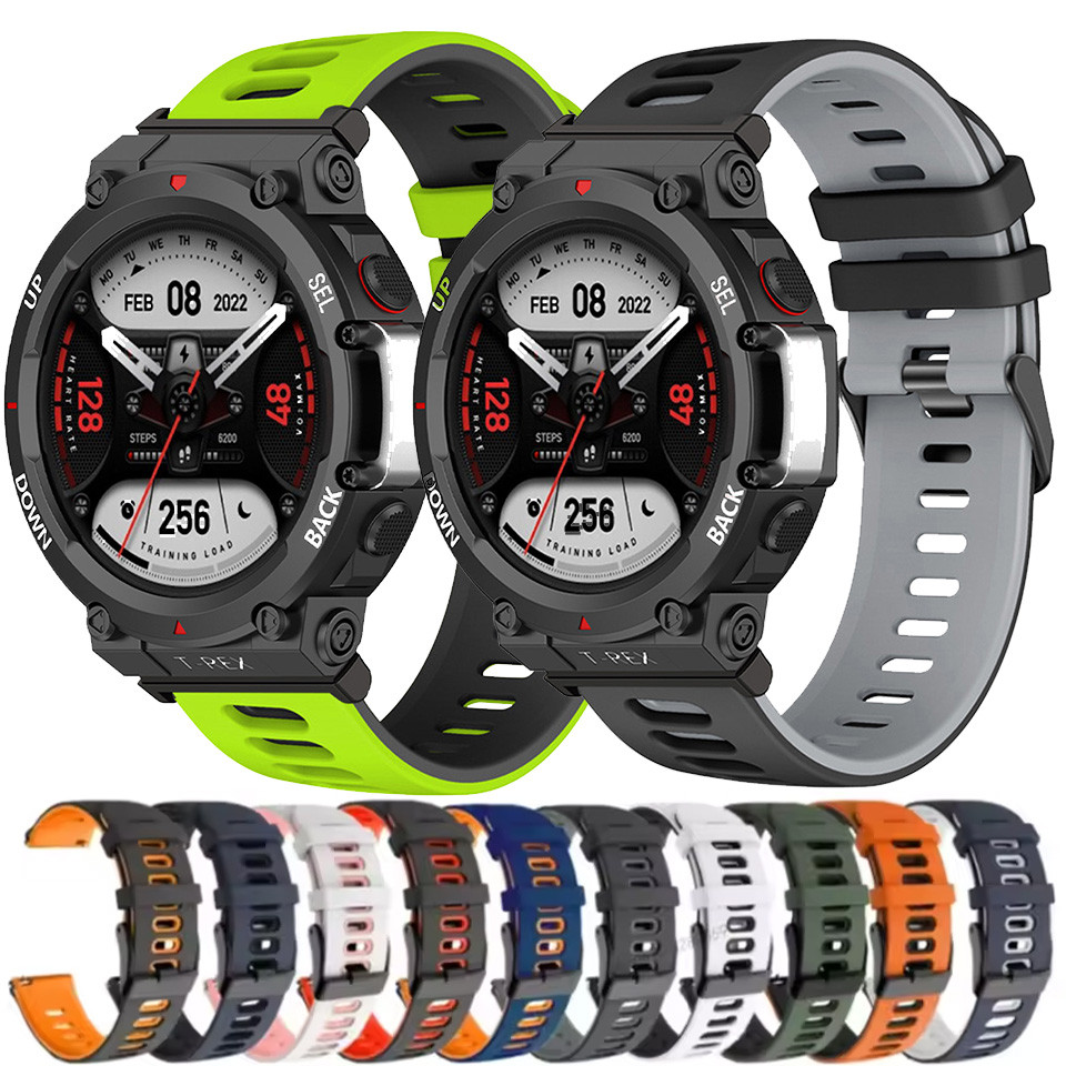 สายนาฬิกาซิลิโคนสําหรับ Amazfit T-rex3/2 สมาร์ทวอท์ชสายนาฬิกากีฬาสําหรับ Huami Amazfit T-rex/pro สร้อยข้อมืออุปกรณ์เสริม Correa
