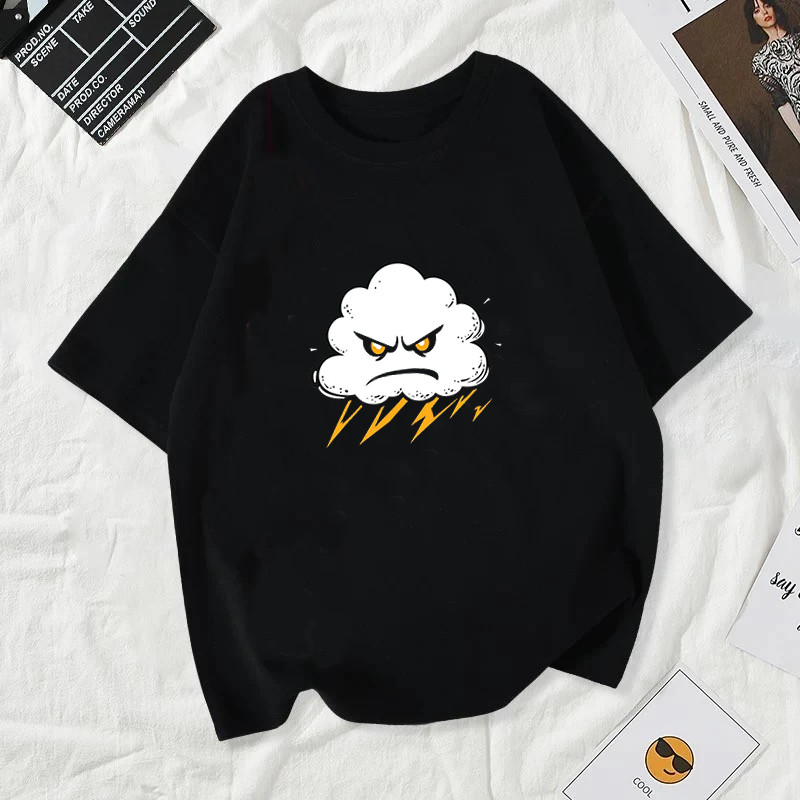 [ลดราคา]เสื้อตลก Cloud Fart ผ้า cotton 100% 179บาท ส่งฟรี คอกลม ใส่สบายๆ สีดำ แฟชั่น y2k น่ารัก