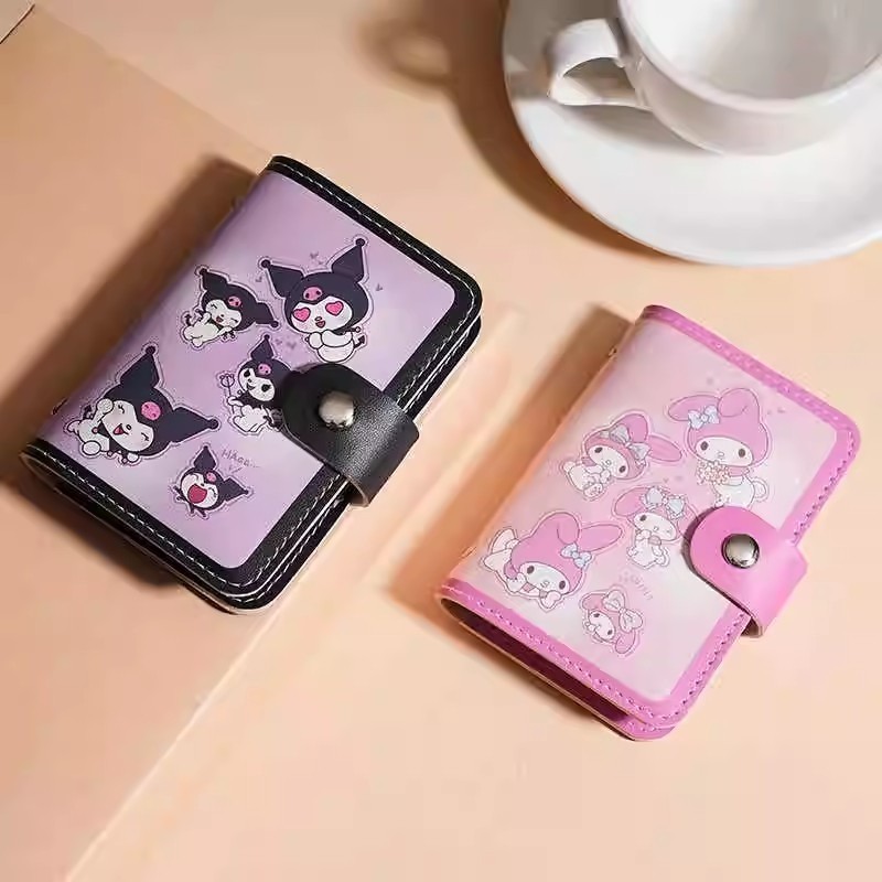 Kawaii Hello Kitty Card Bag My Melody Kuromi น่ารักการ์ตูน Translucence Card Slot คลิปบัตรเครดิต