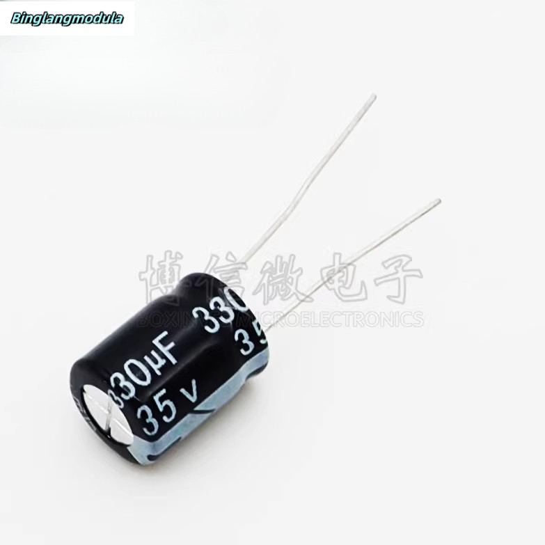 In-line 35V330UF Electrolytic Capacitor In-line Electrolytic Capacitor 35V330UF ปริมาณ 10 * 13 มม.