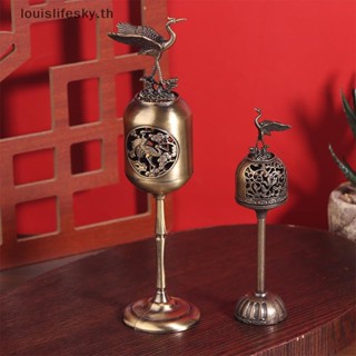 LLTH โลหะยืน Crane Hollow โคมไฟไม้จันทน์กลิ่นหอม Censer Back…