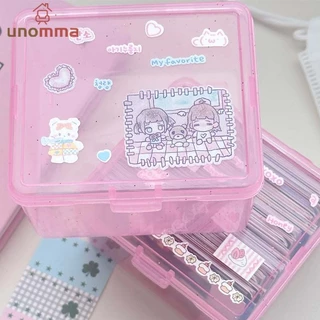 🎈กล่องพลาสติกใสทรงสี่เหลี่ยมขนาดเล็กสำหรับเก็บของและจัดระเบียบการ์ด วัสดุ PP พร้อมฝาปิด unomma