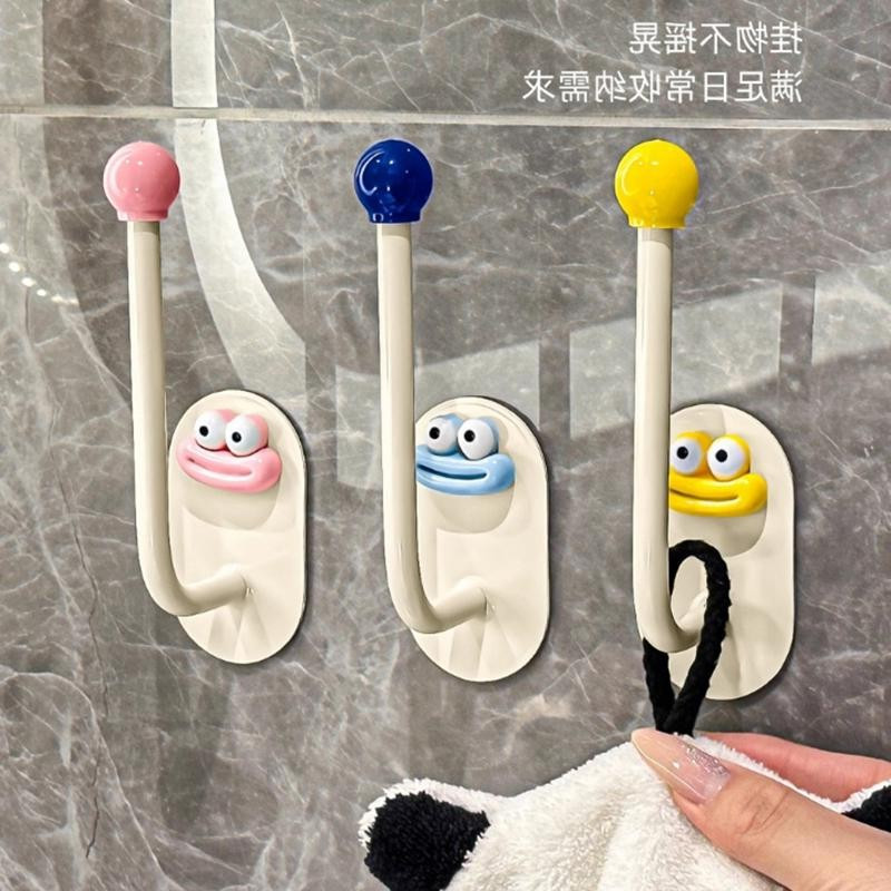 ชั้นเก็บของห้องน้ําน่ารักชั้นเก็บเครื่องประดับผ้าขนหนูตะขอแข็งแรงหนาตะขออุปกรณ์ครัว