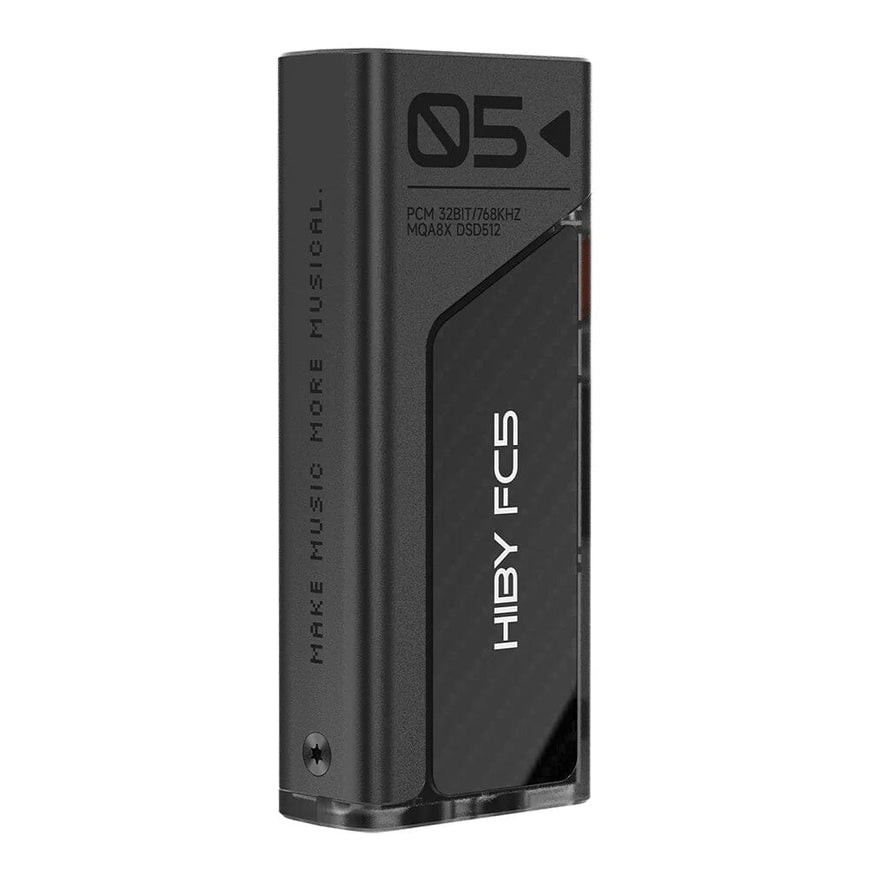 Hiby FC5 2025 พร้อมจอแสดงผล Dual CS43198 แบบพกพา USB DAC Hi-Res รองรับ 32bit/768kHz PCM และ Native DSD512 สัญญาณเสียง